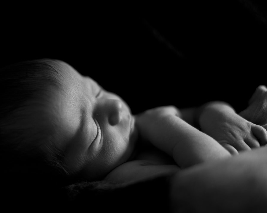 Fine Art Newborn Photographer, black and white newborn portraits, Alexandria, VA, Erin Tetterton Photography