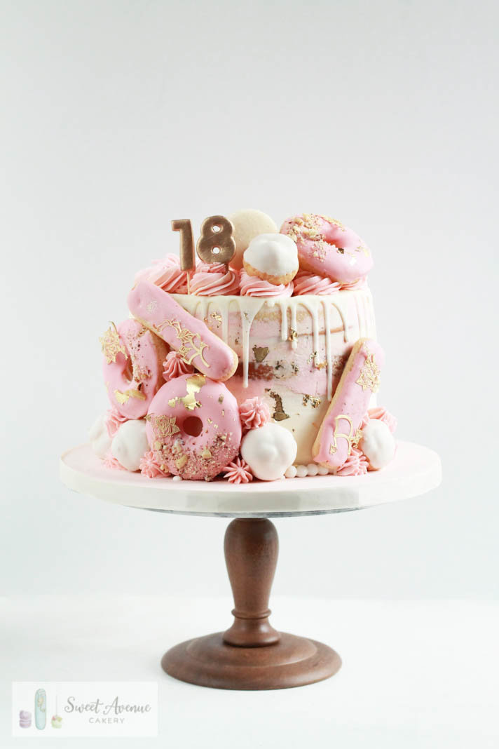 pink birthday cake