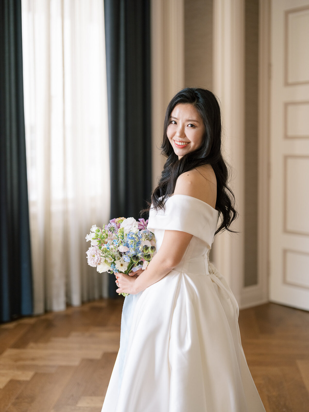 Bride portrait historic Beacon Grand hotel San Francisco Bay Area wedding photographer