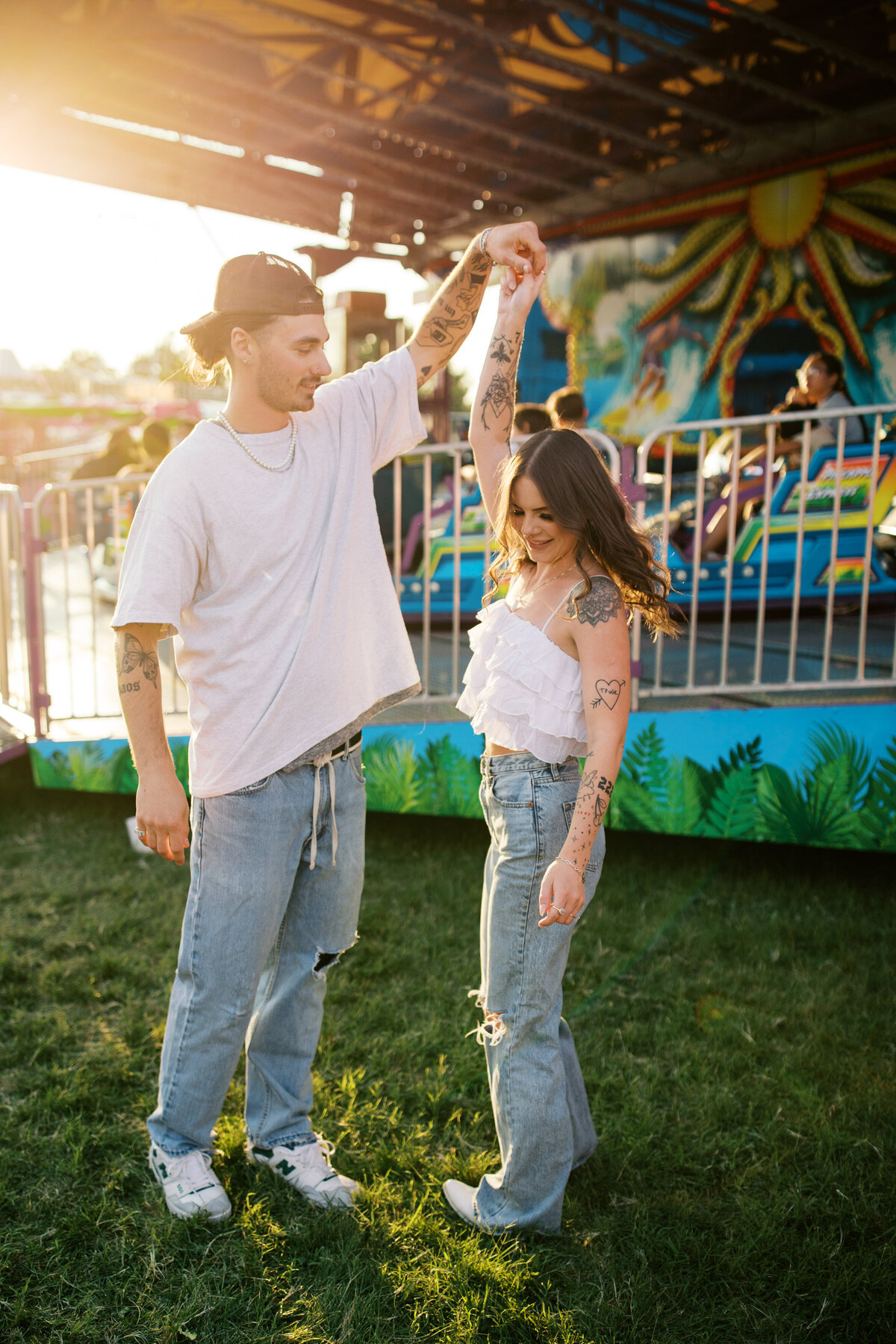 Engagement photos at the fair