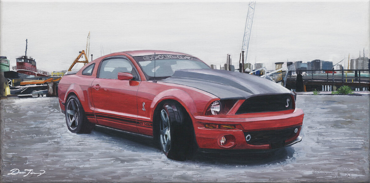 Red car painting