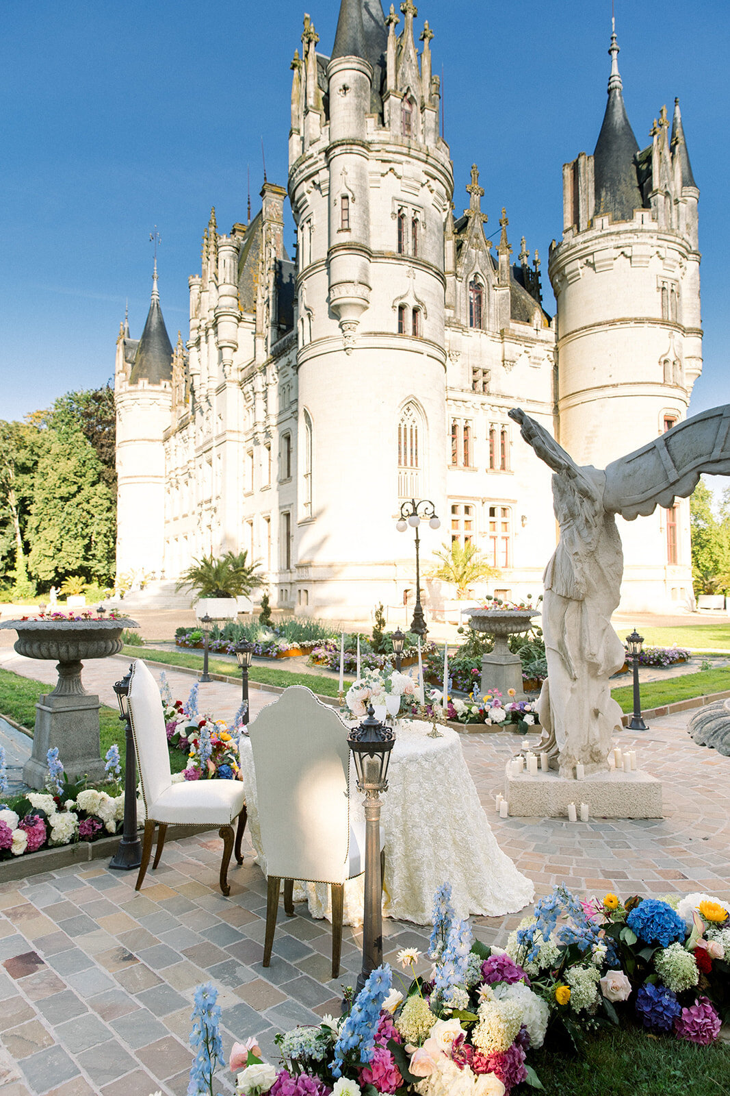 Intimate table setting details photographed at a romantic Loire Valley elopement