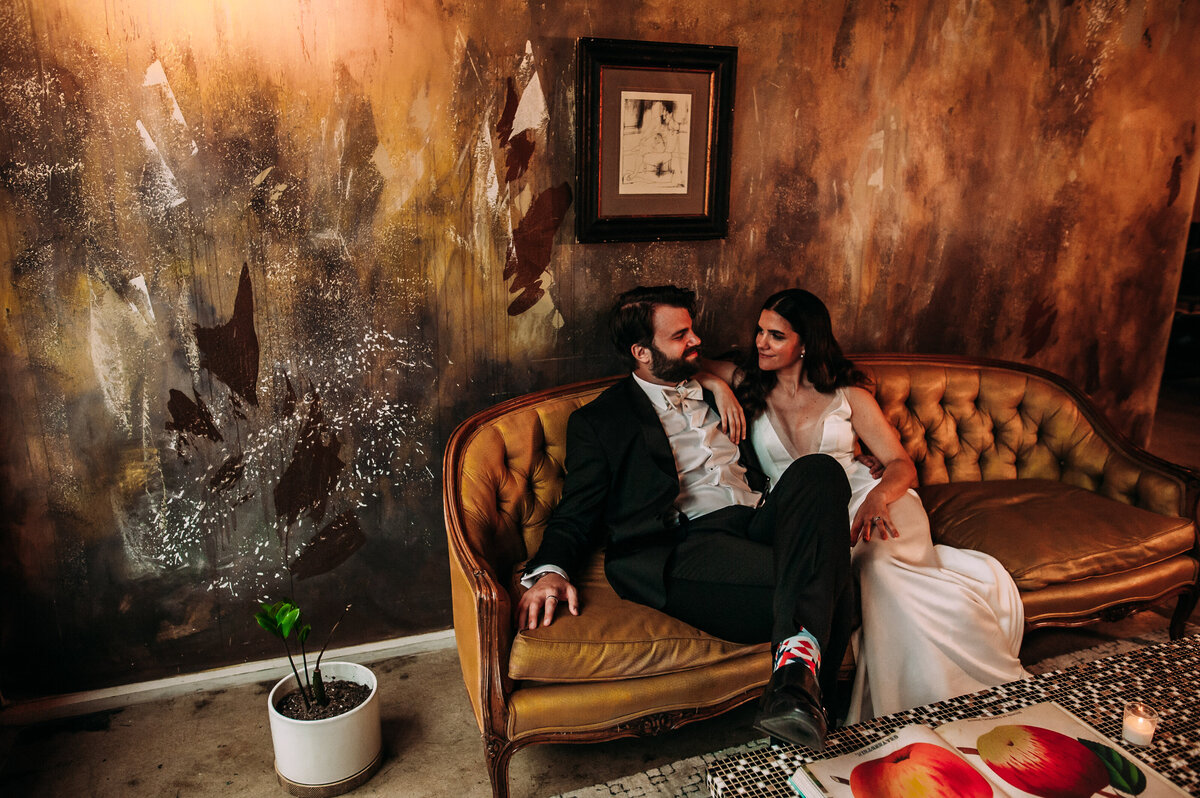 moody portraits at Wild Carrot wedding in st louis