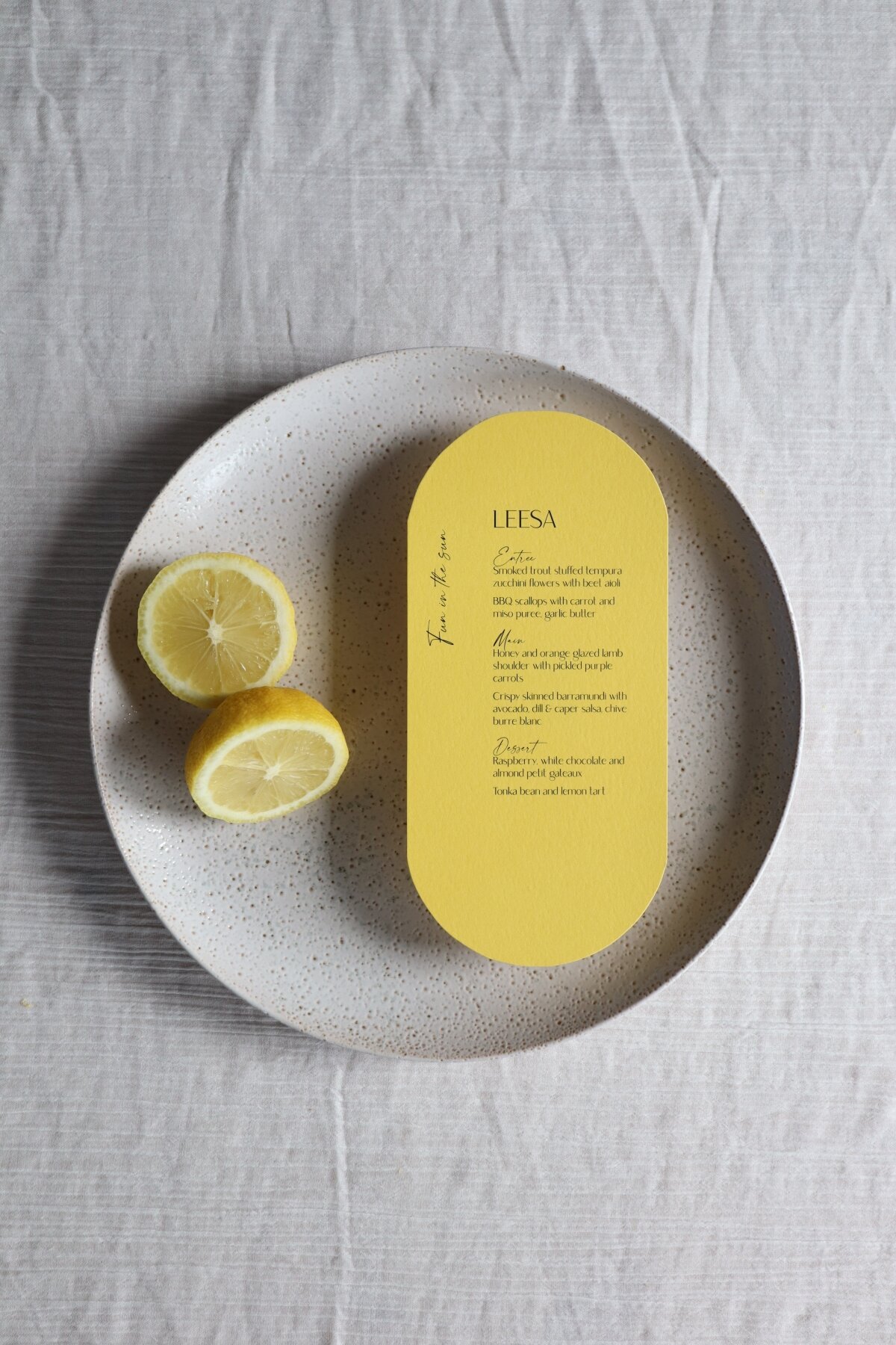 Lemon-yellow-wedding-menu-placecard