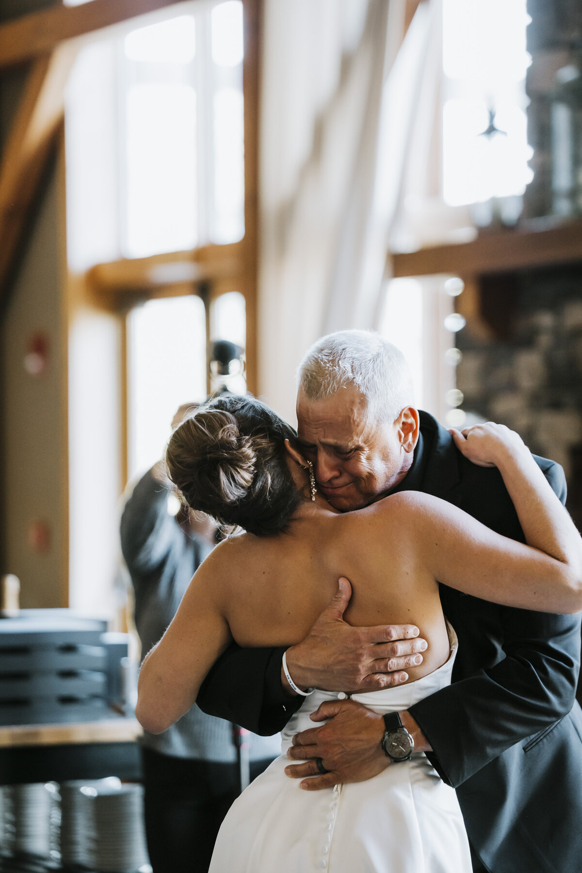 dad of bride crying