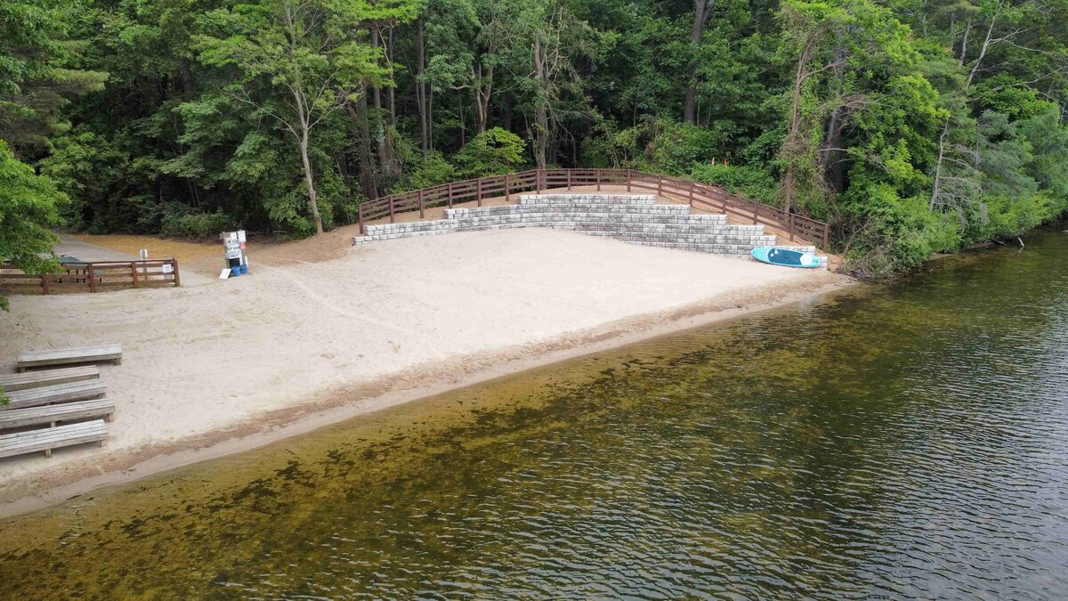 lake-orion-beach-retaining-wall-from-above