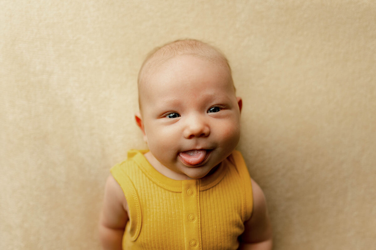 baby boy silly face