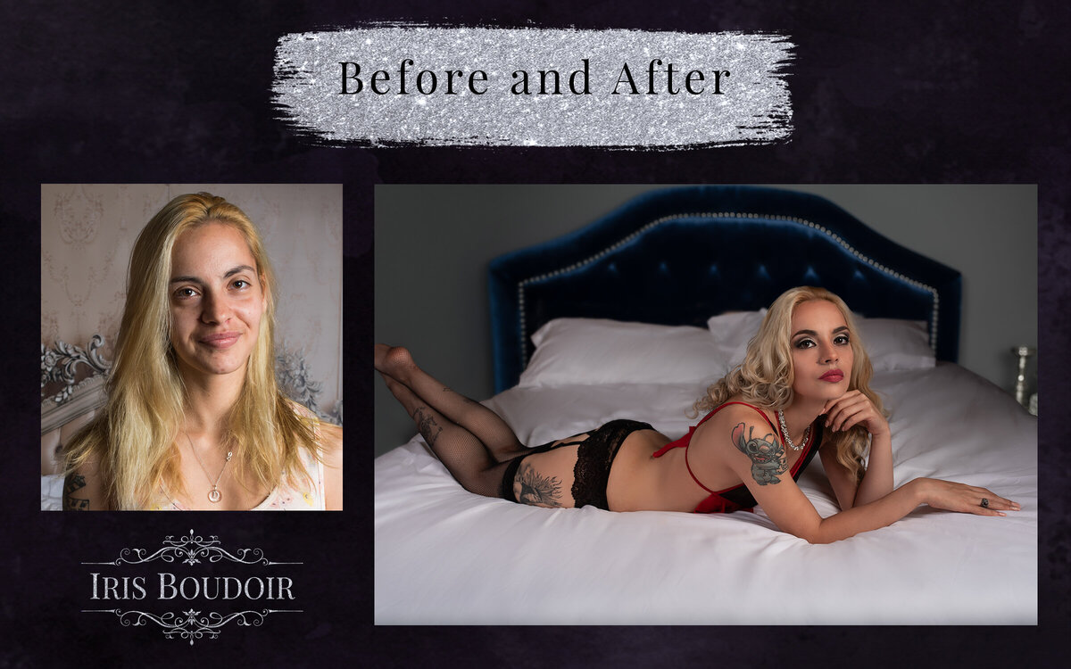 Iris Boudoir before and after landscape