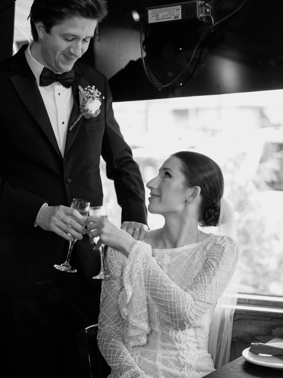 Bride and groom at Little Italy in Cleveland Ohio