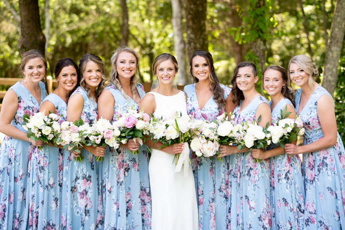 bridesmaids portraits with flowers