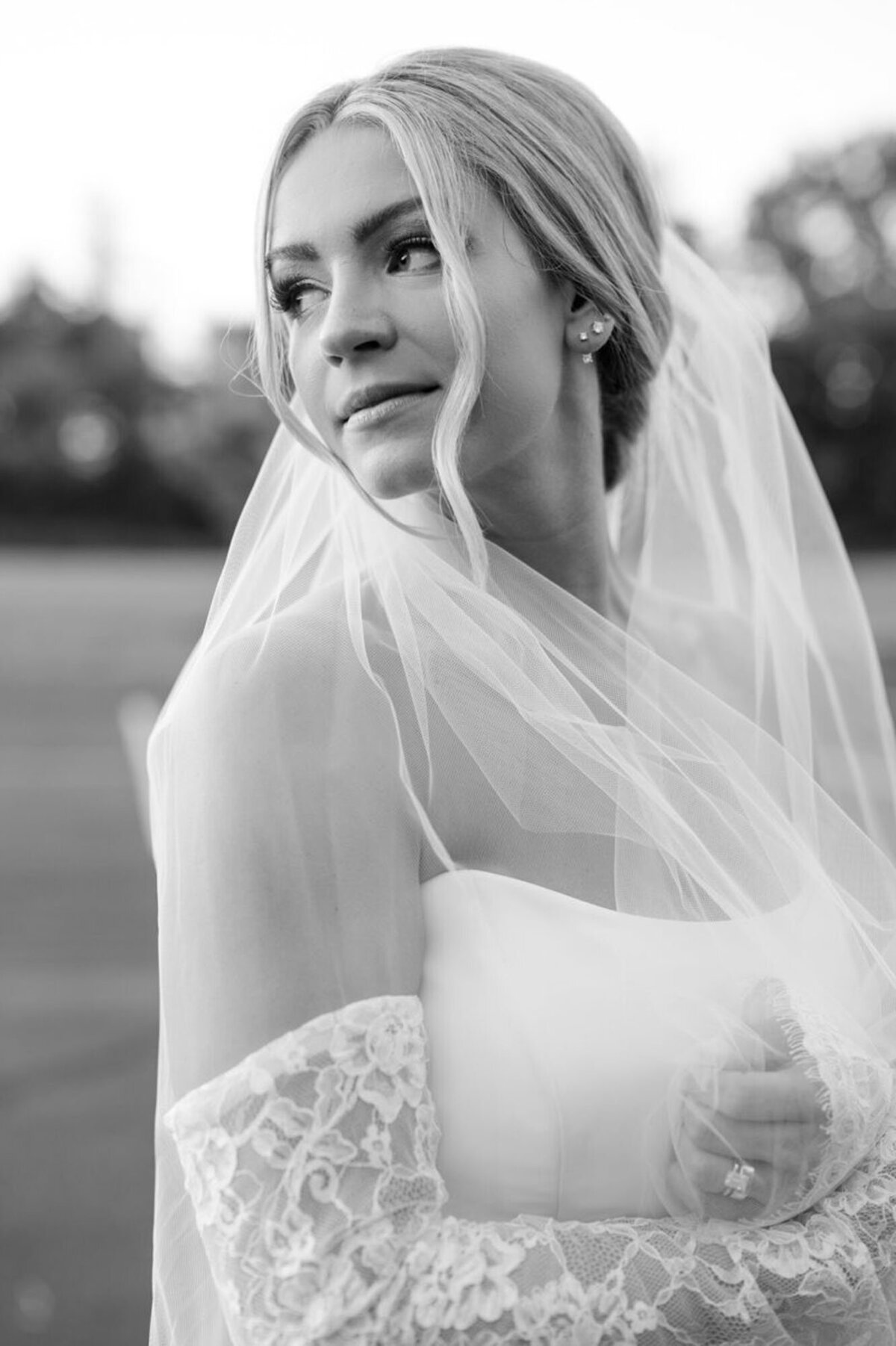 Bride wearing veil taken by one of the best cincinnati wedding photographers
