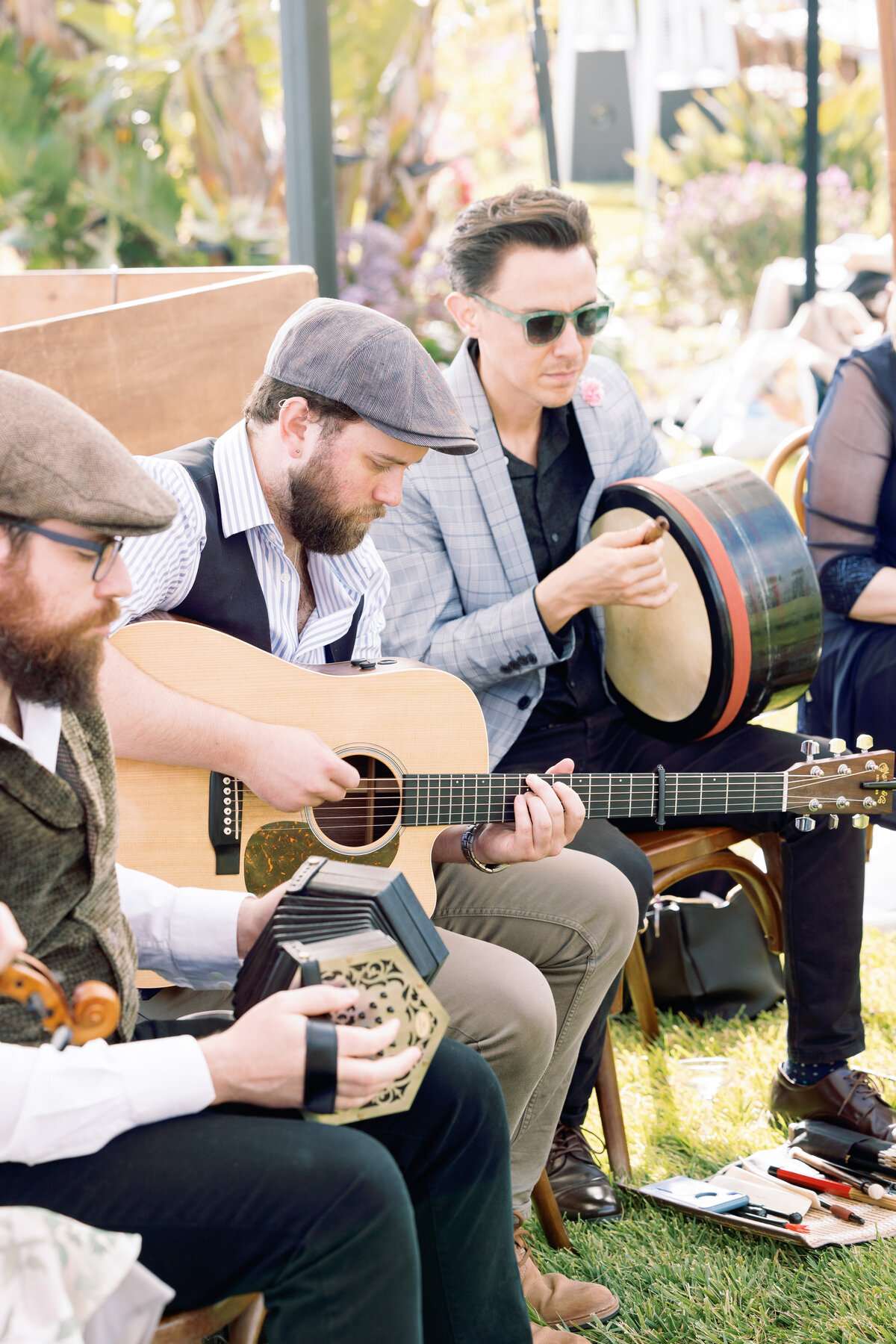 Band playing during cocktail hour at Seaview Malibu Estate