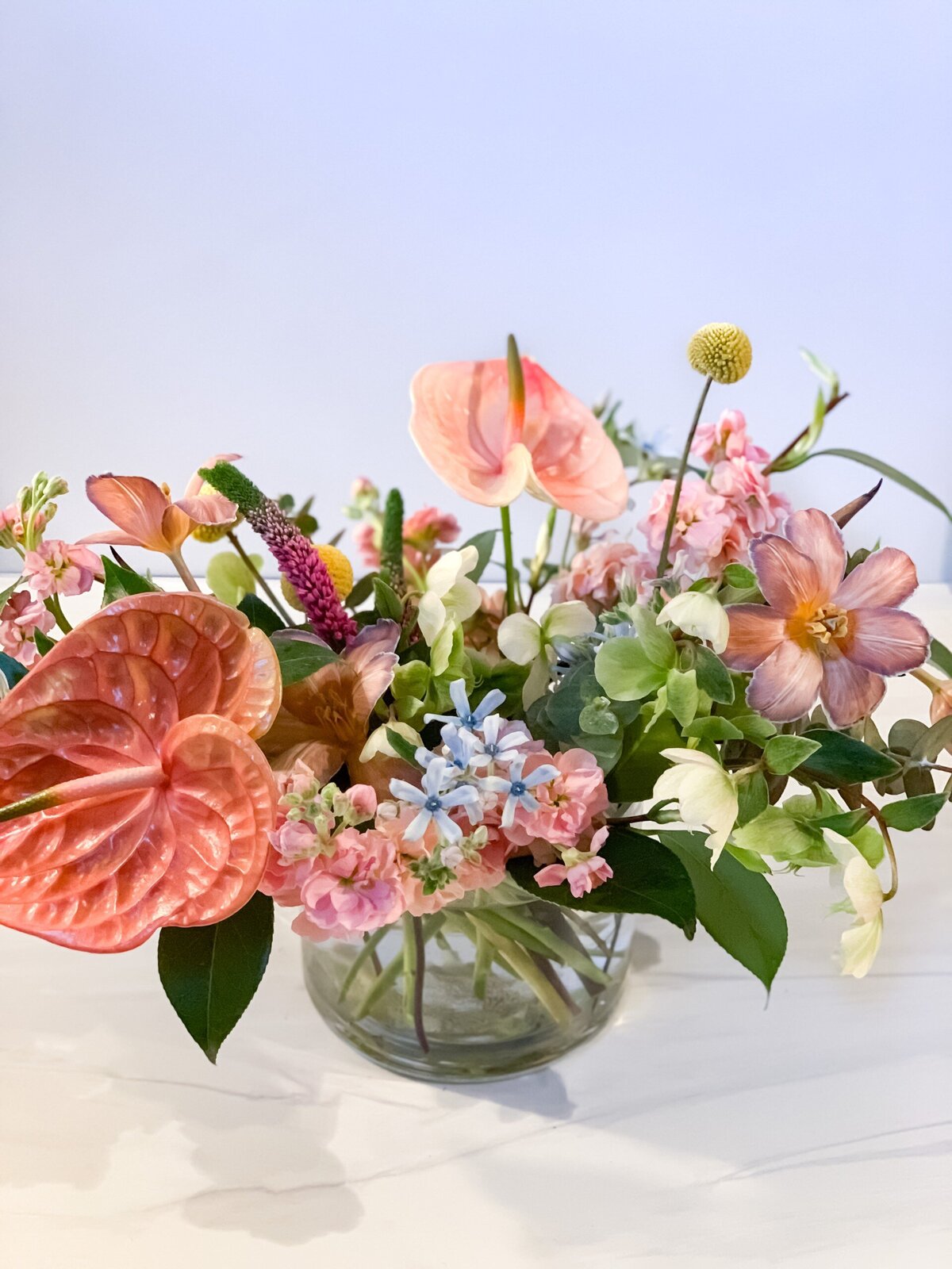 playful and colorful floral arrangement
