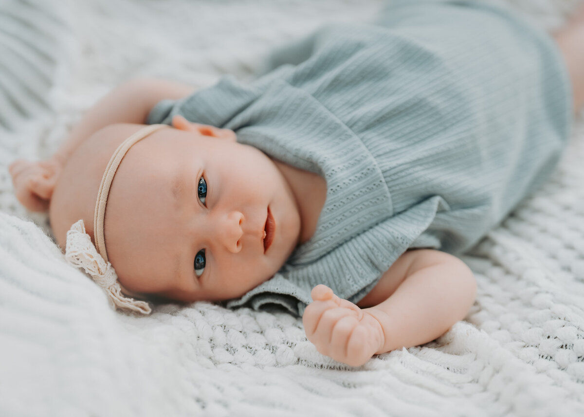 Indiana Outdoor Lifestyle Newborn Session Baby on Blanket