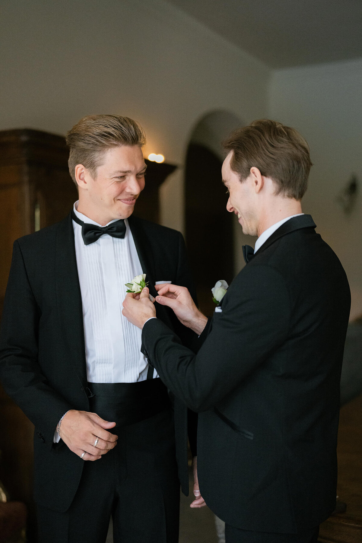 Groom getting ready portrait