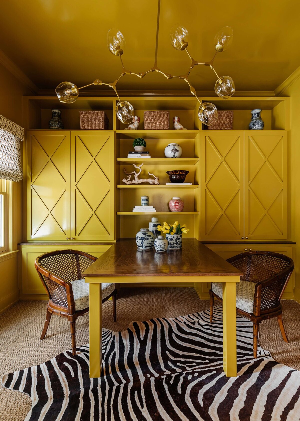 oyster creek studios home on the range yellow dining room with zebra print rug 
