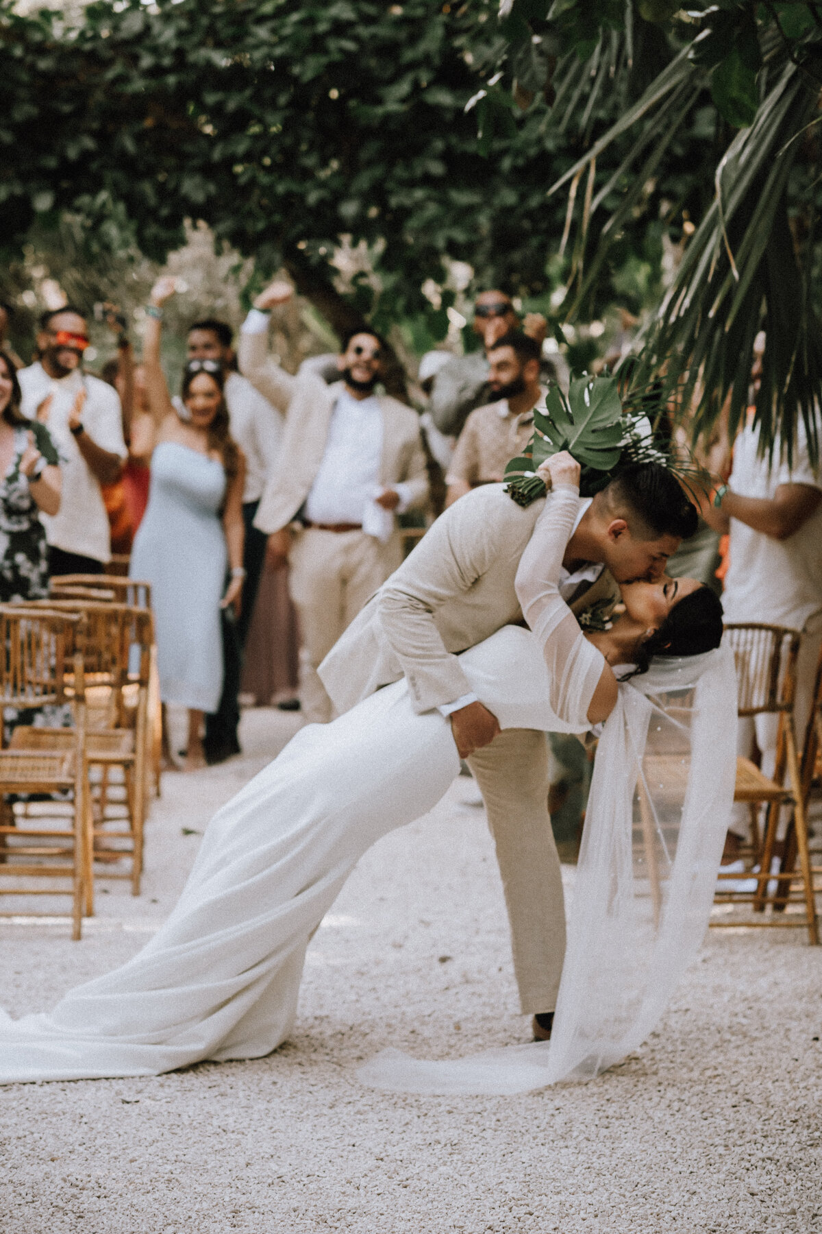 Jungle destination wedding at Vesica Tulum. Photo by:  Tulum Wedding Photos