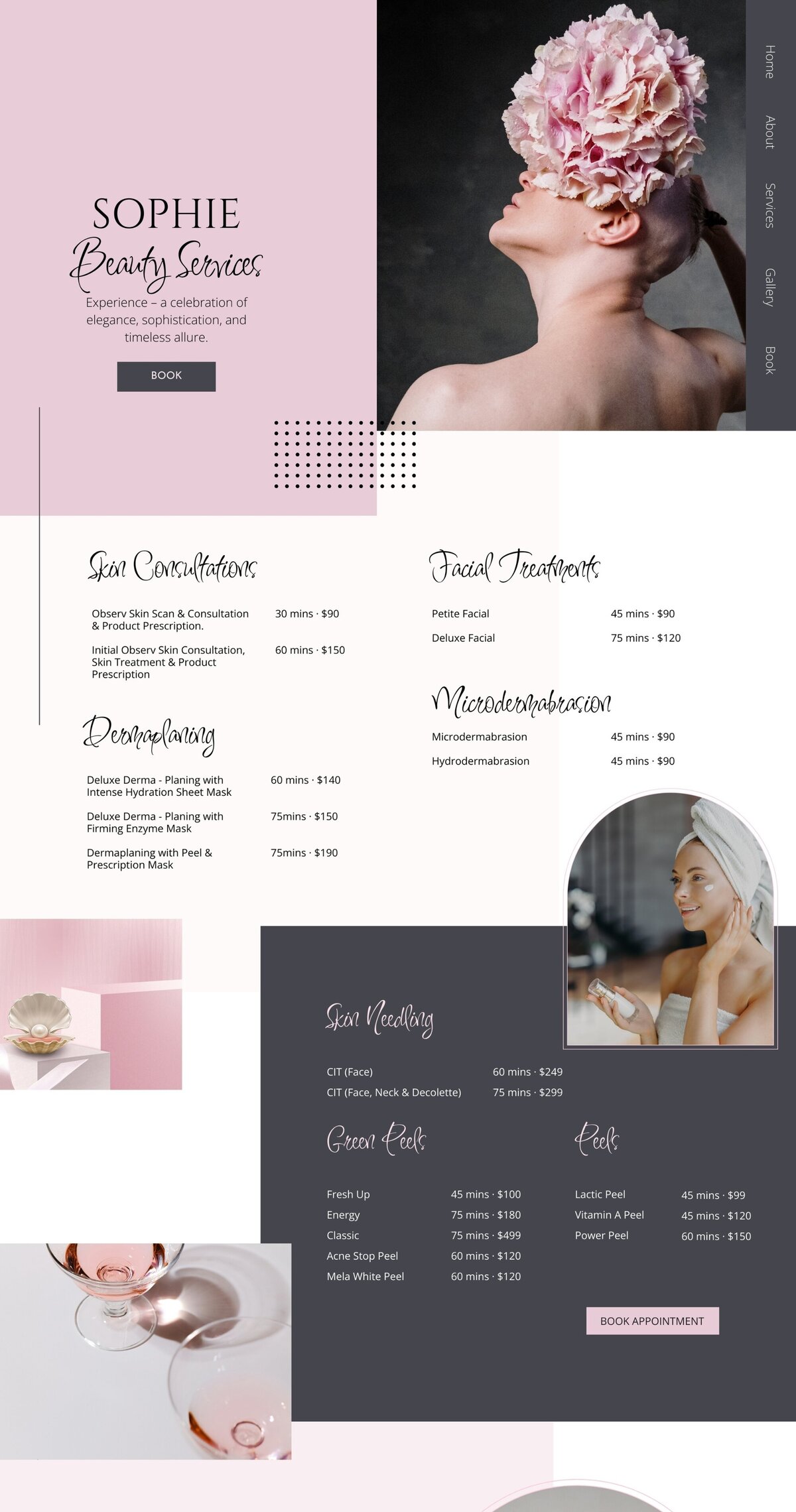 Sophie-beauty-website-template-services-page-preview