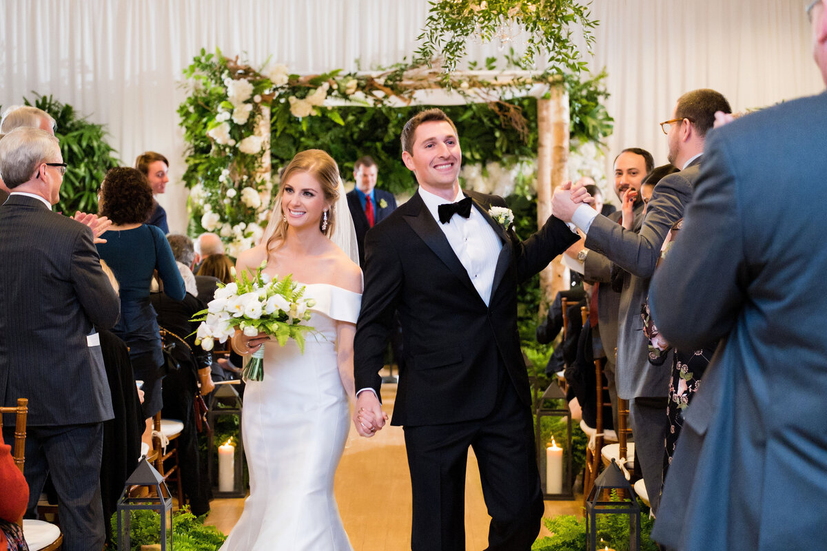 wedding ceremony in frank sarris room at phipps conservatory