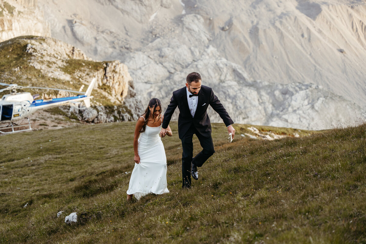 Marmarole helicopter Elopement Dolomites -34
