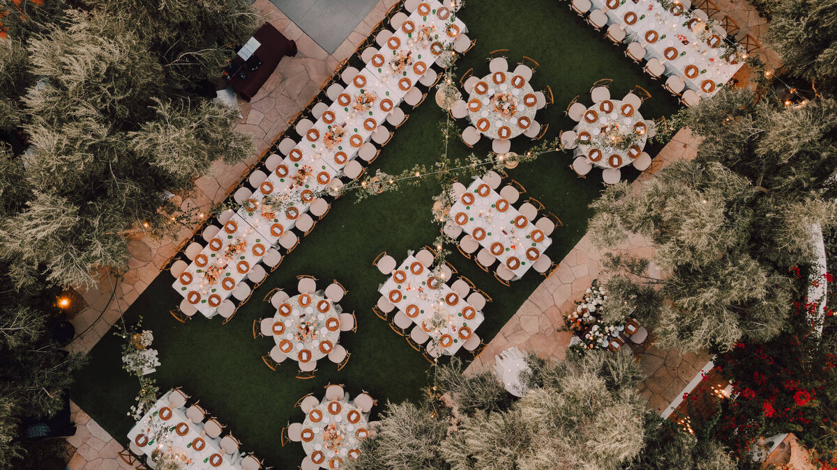 outdoor wedding reception decor arizona aerial