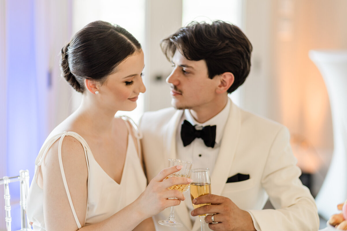 bride and groom at their table