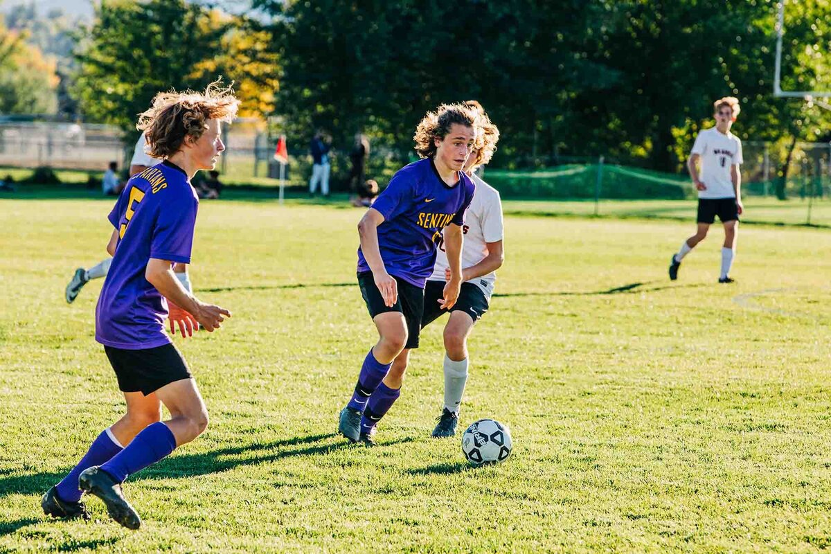 Soccer practice at Sentinel High School in Missoula, MT