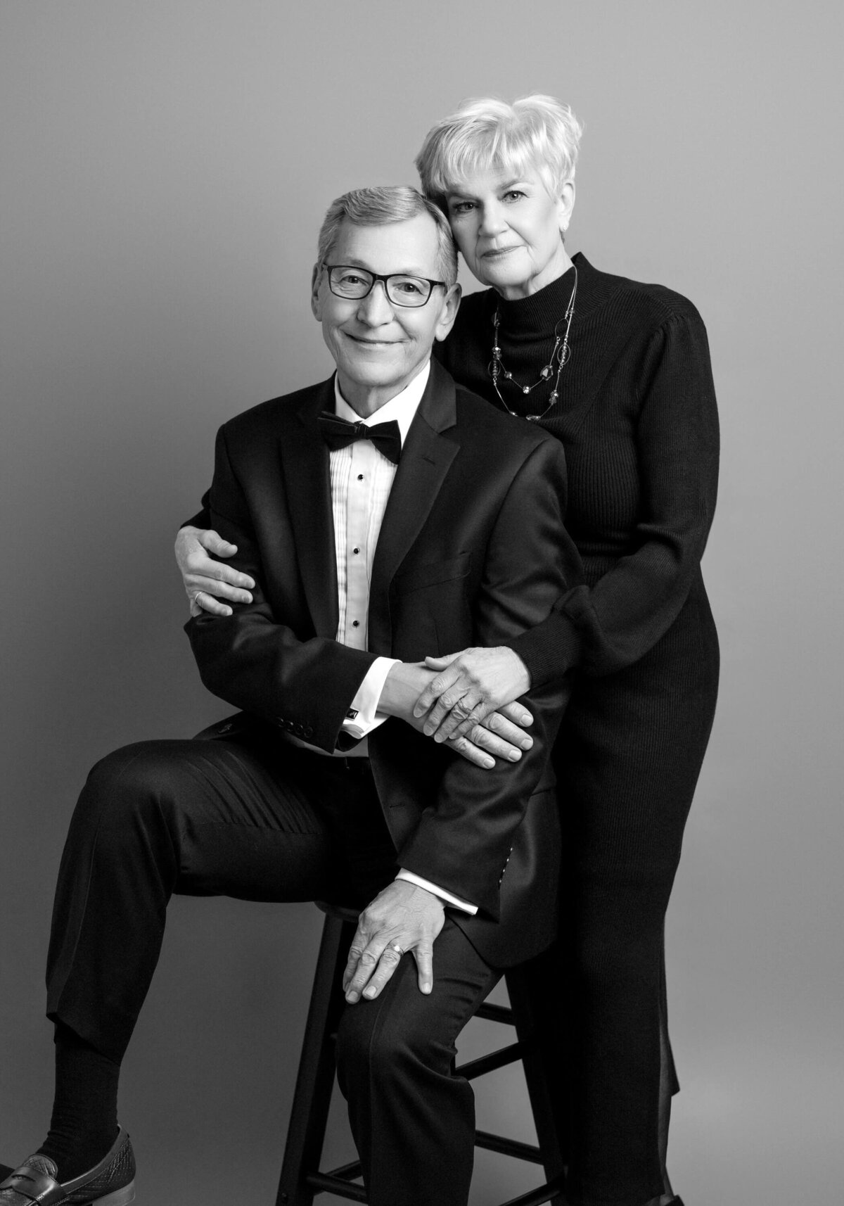 Elegant black and white couple portrait.