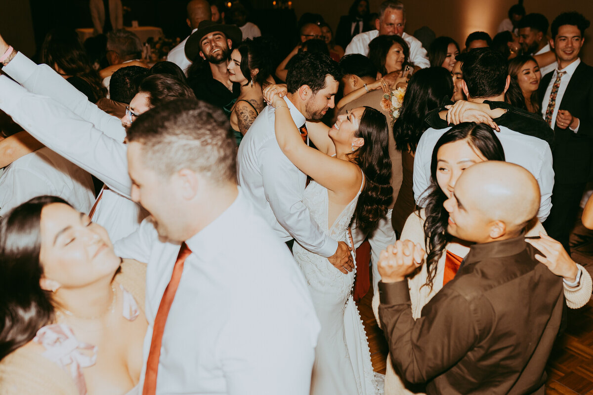 couple dancing at wedding reception