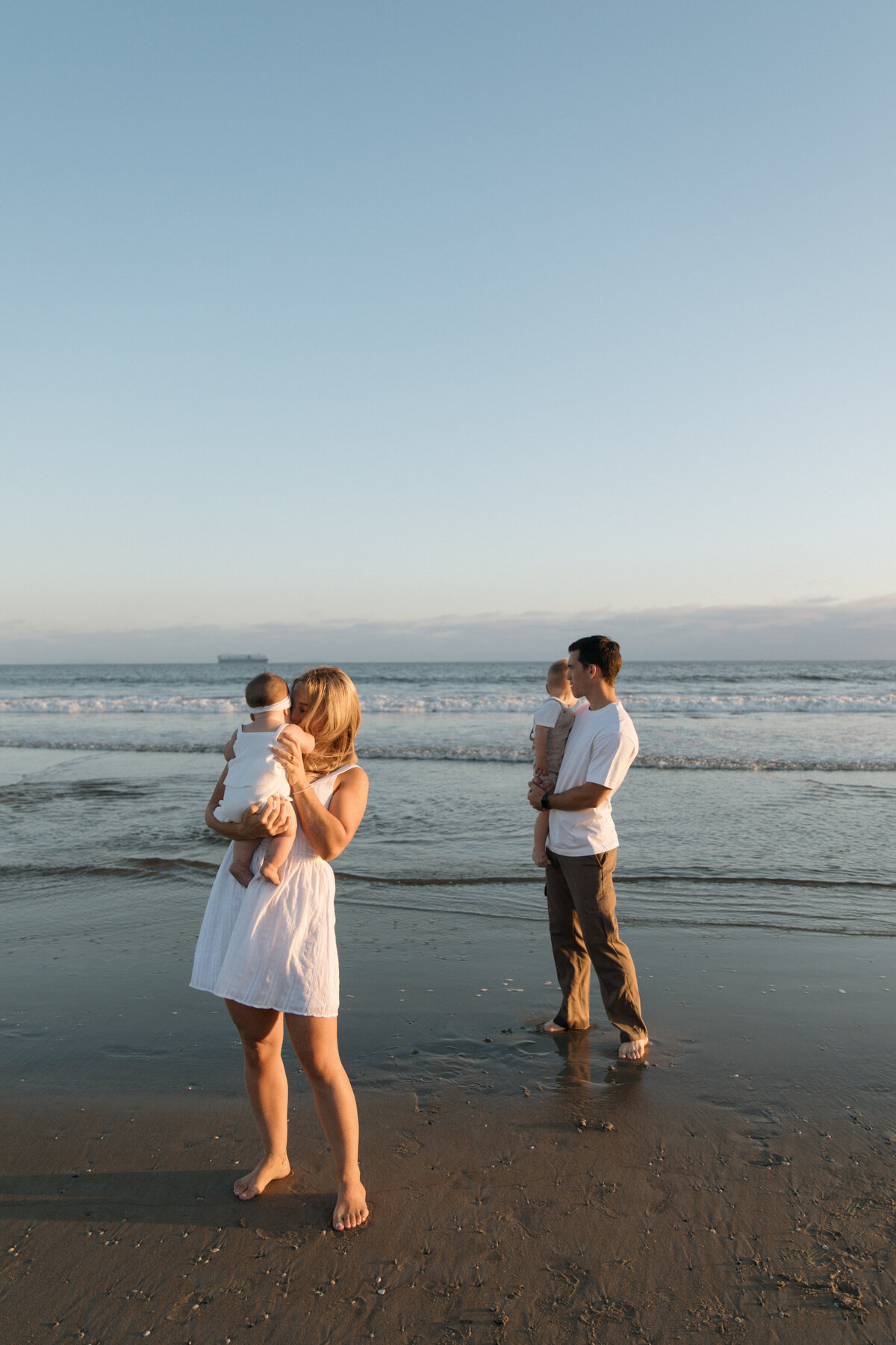 family on beach