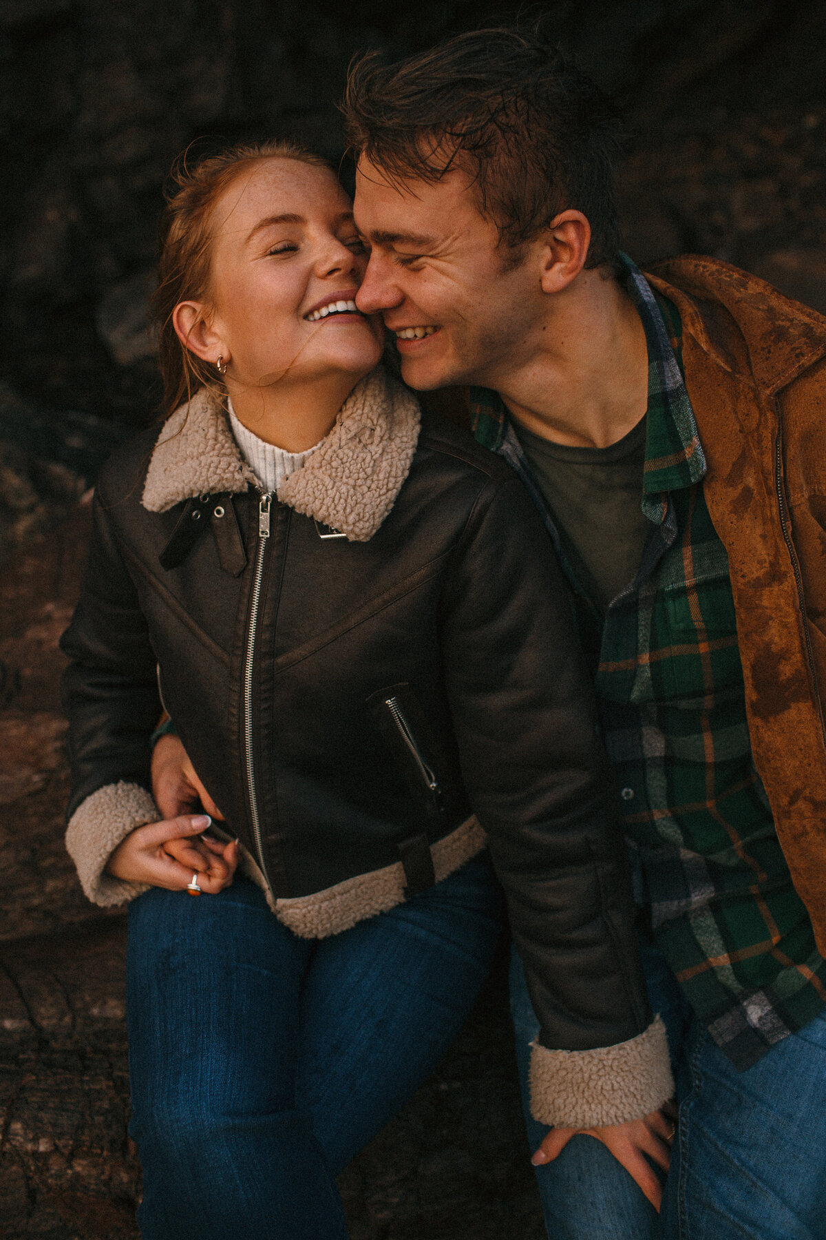 Engagement shoot_couples session_wild winter shoot_Hope Cove_019