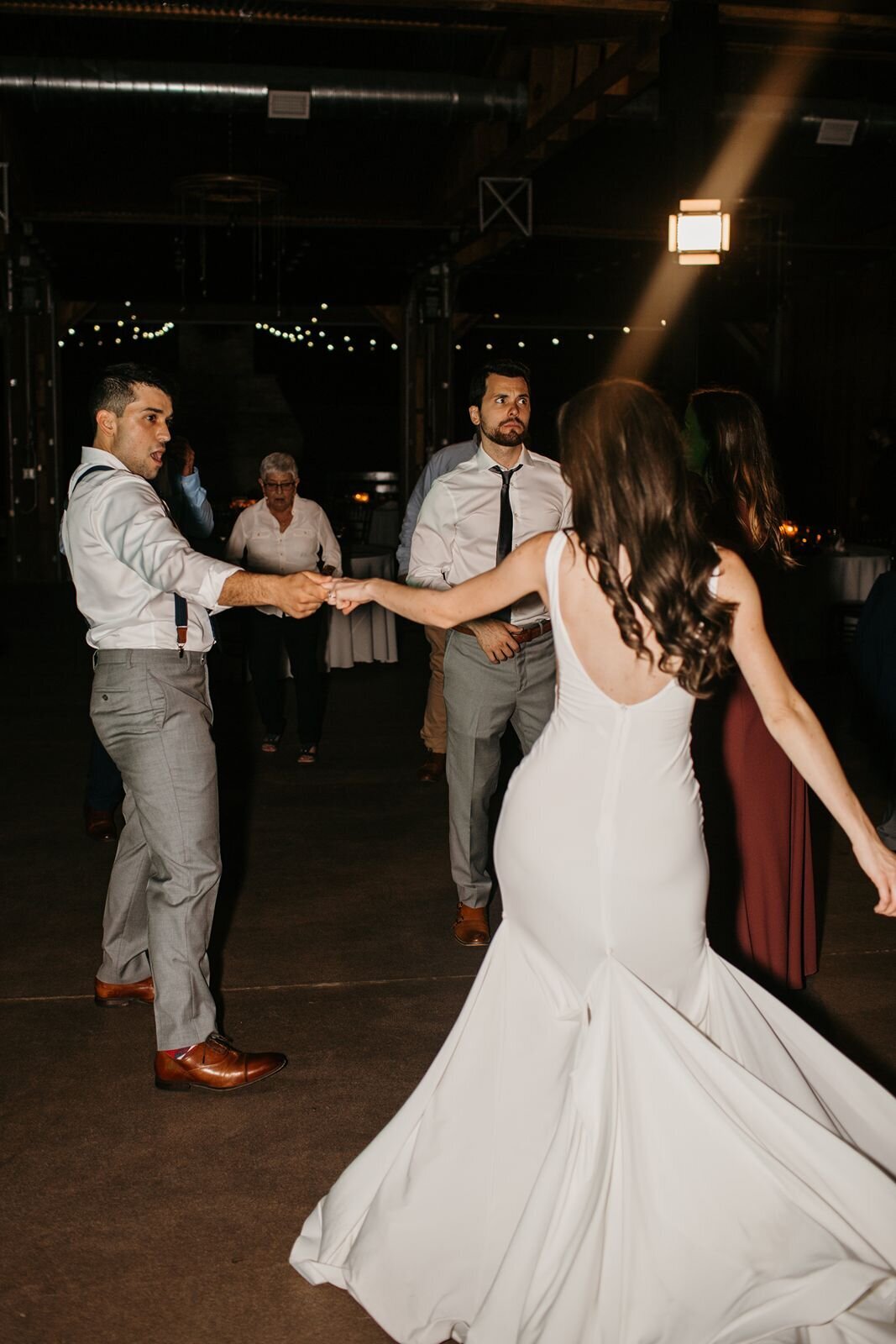 Bride and Groom dancing during reception at Club Lake Plantation in Apopka, Fl