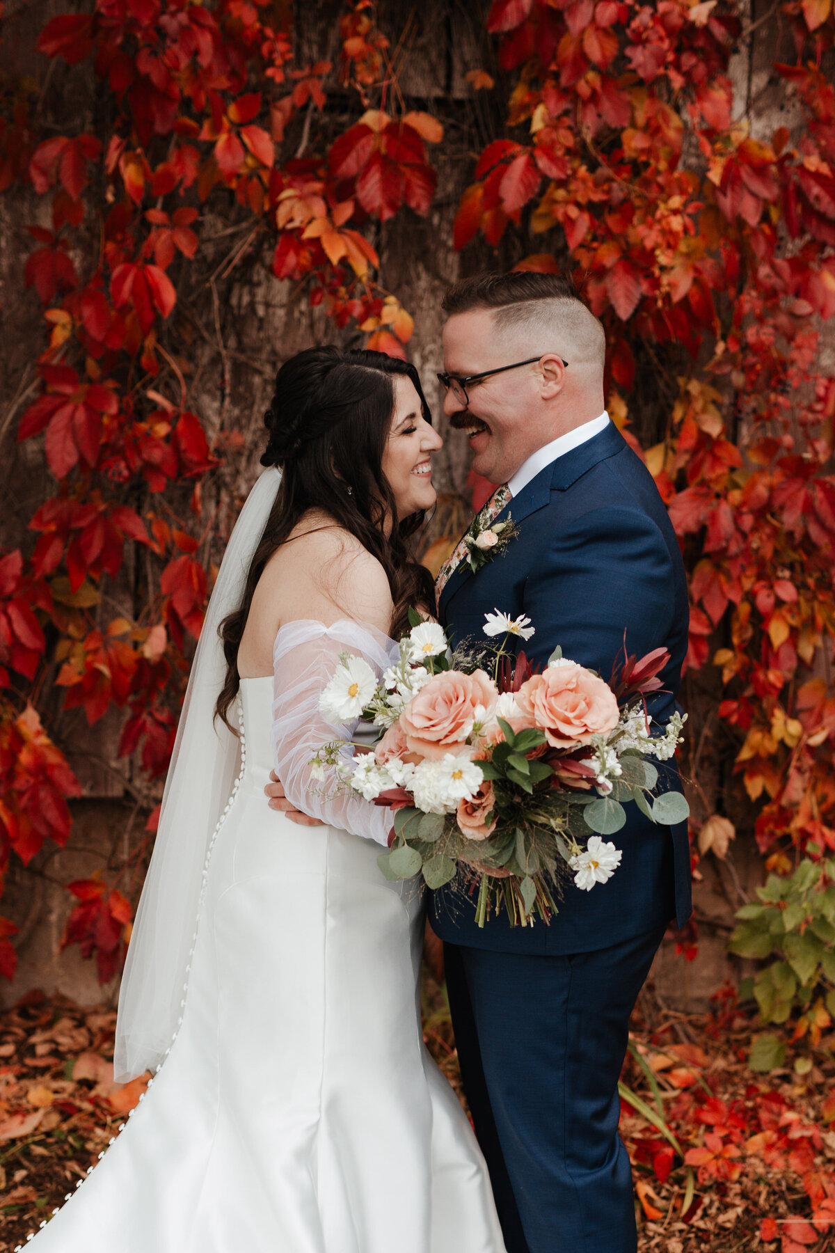 colorful wedding day in wisconsin at huser farm