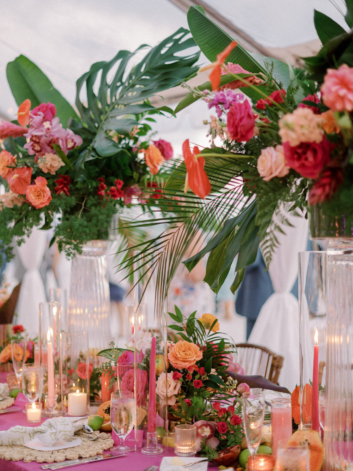 Kate-Murtaugh-Events-destination-wedding-planner-Key-West-beach-wedding-summer-color-centerpieces