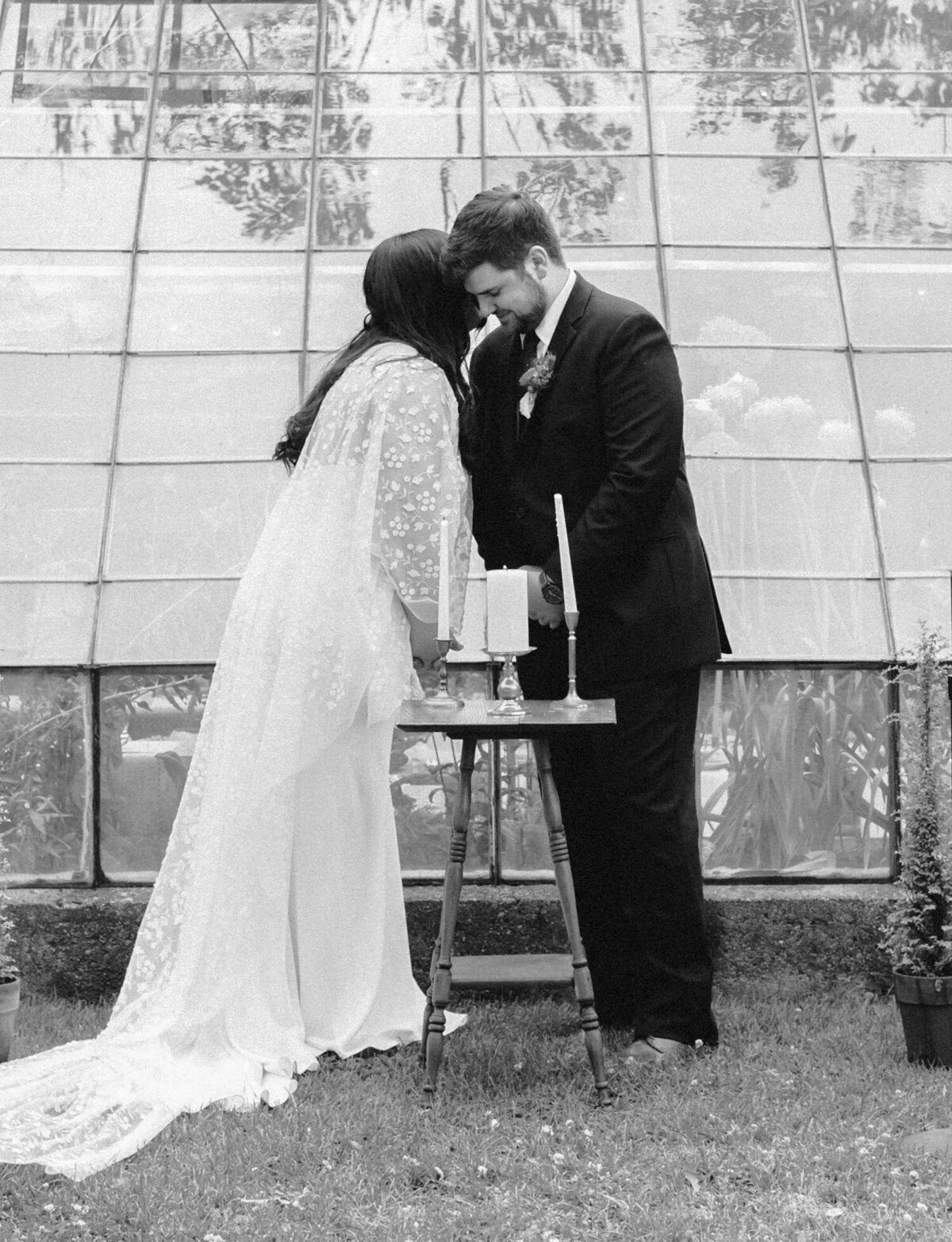 tender, candid wedding ceremony photography, Glass House, Michigan