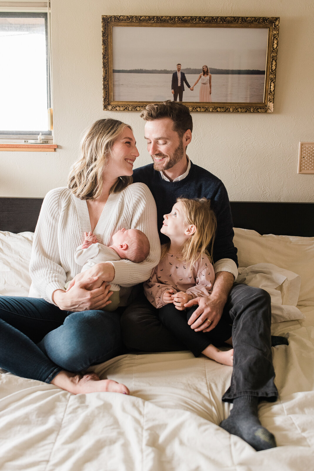 Photoshoot bed family of four