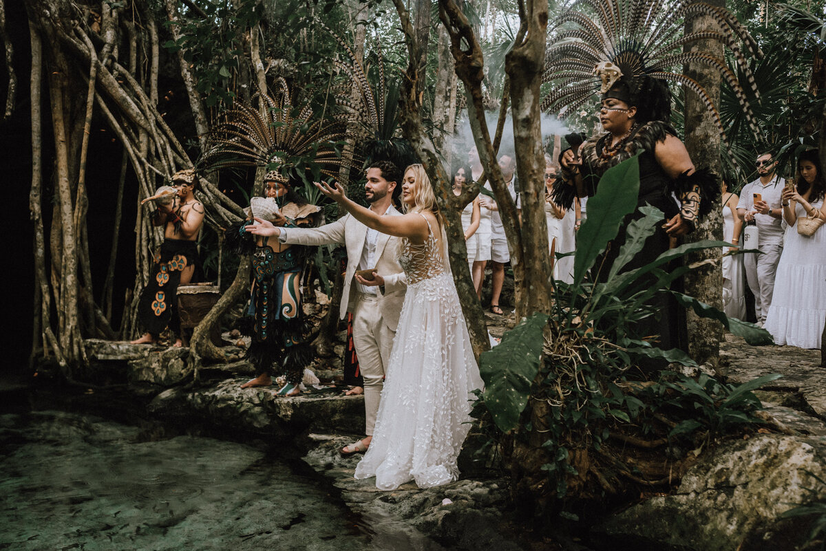 Mayan Wedding Ceremony at a Cenote in Tulum