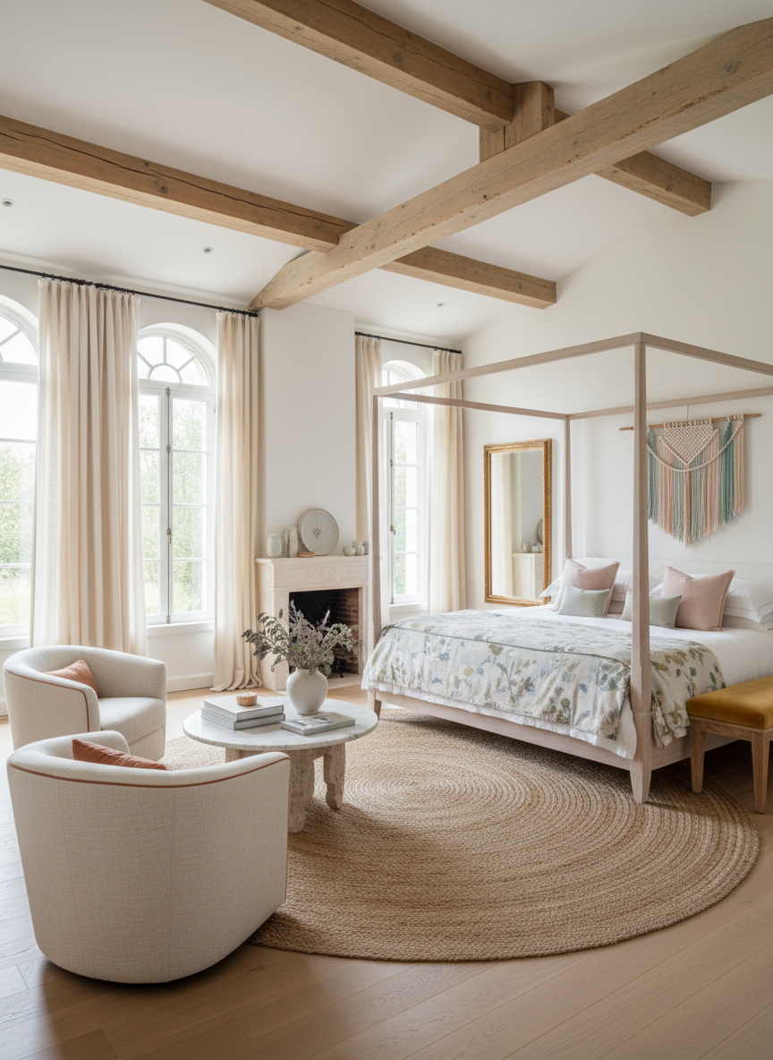 Firefly_Gemini Flash_A bright, airy, timeless luxury master suite with soft natural light streaming throug 473598