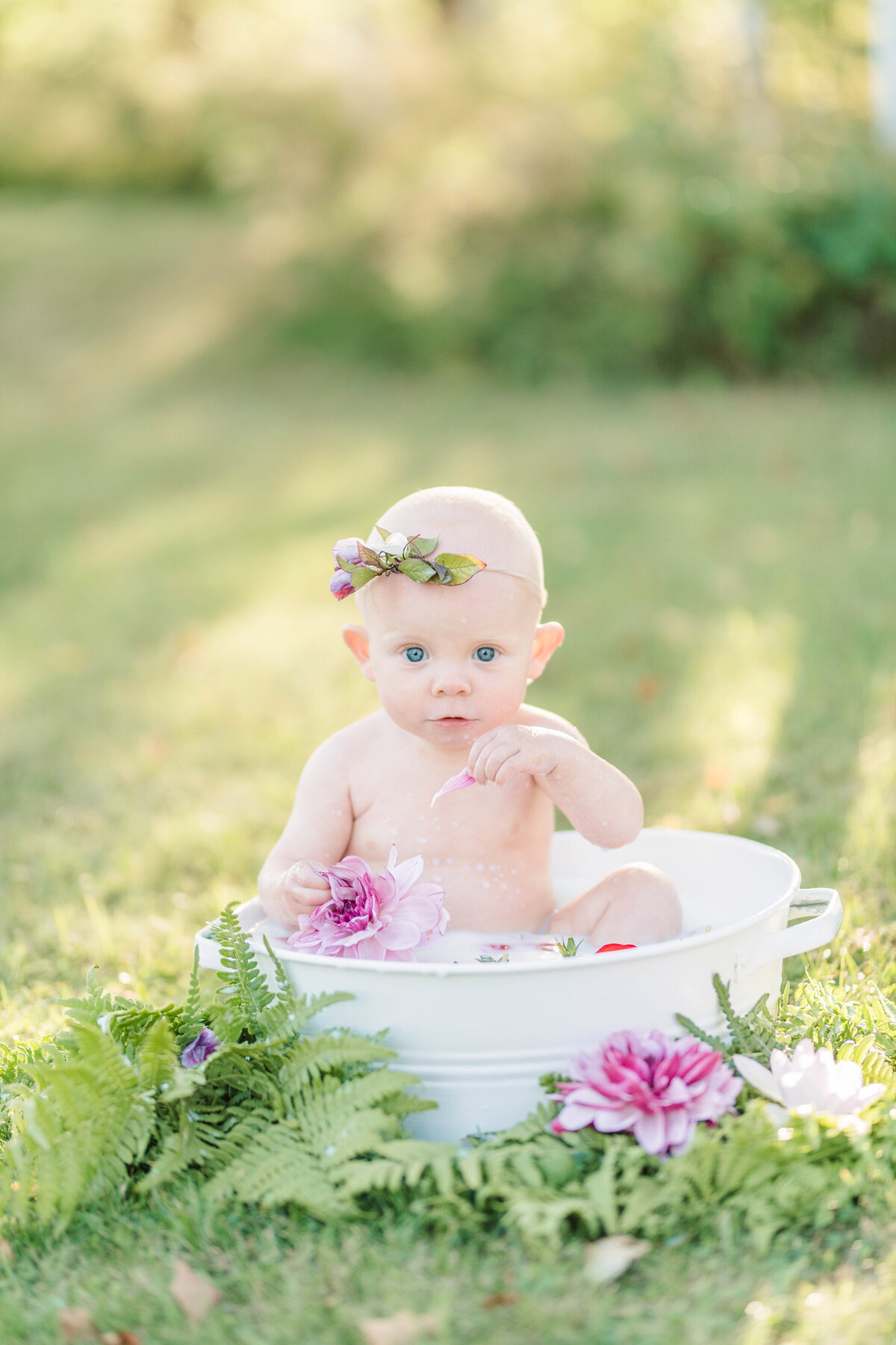 Mjölkbad baby med blommor gislaved