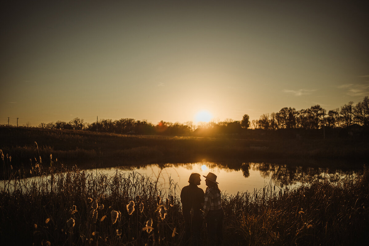 sunset engagement session in Green Bay