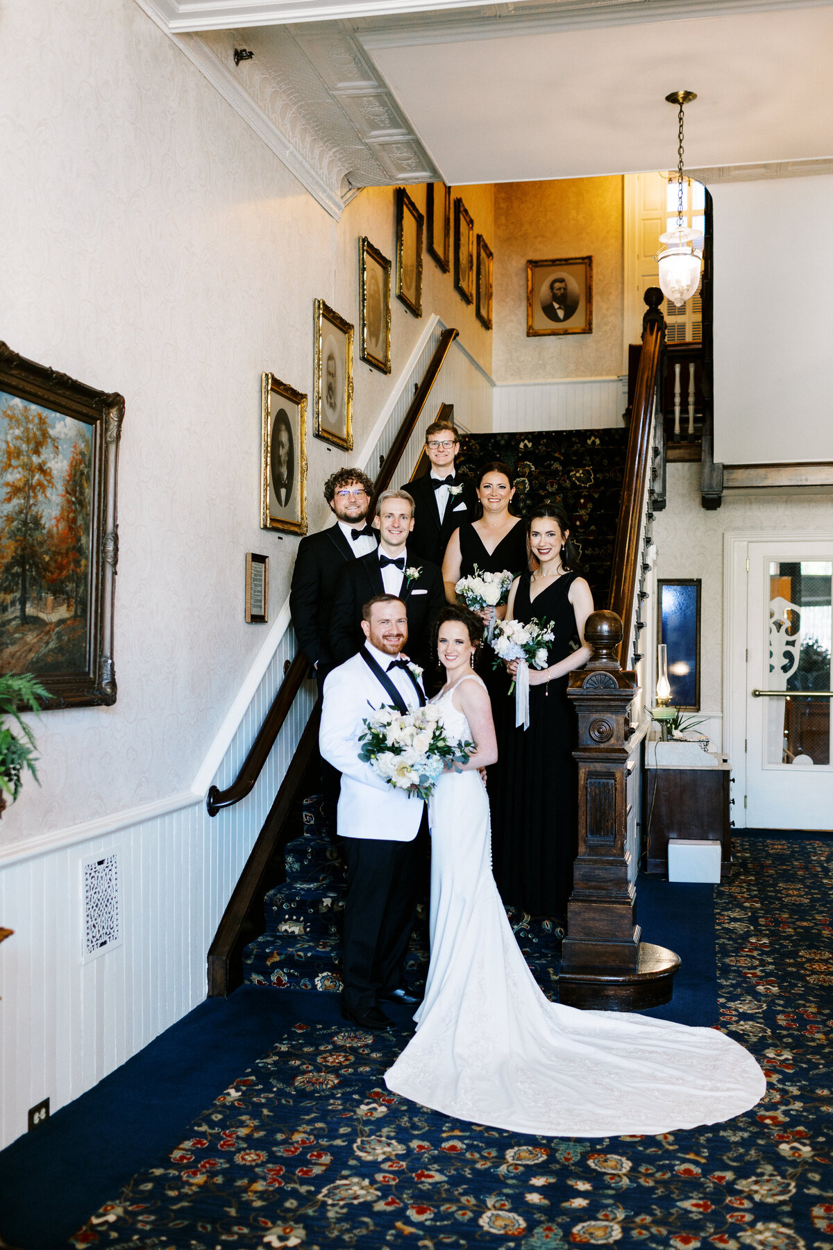 wedding party group photo at St James Hotel