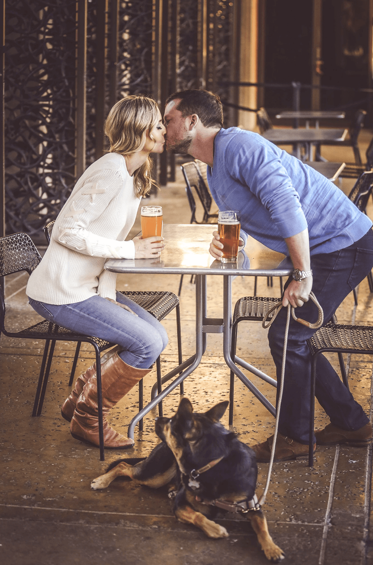 casual-engagement-session-beer-dog