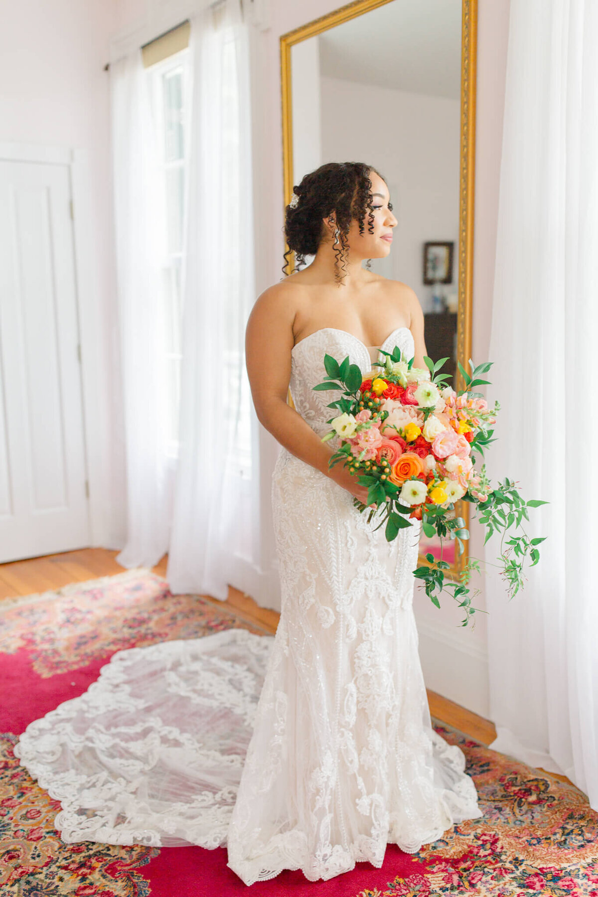 Beautiful bride during bridal portraits at Guildford Farm. Taken by Washington DC Wedding Photographer Bethany Aubre Photography.