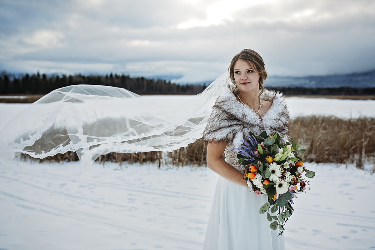 Winter wedding Photography in Valemount BC
