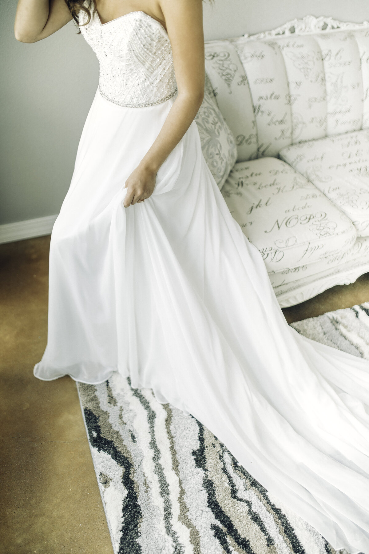 Wedding Photograph Of Bride SHowing Her White Wedding Gown Los Angeles