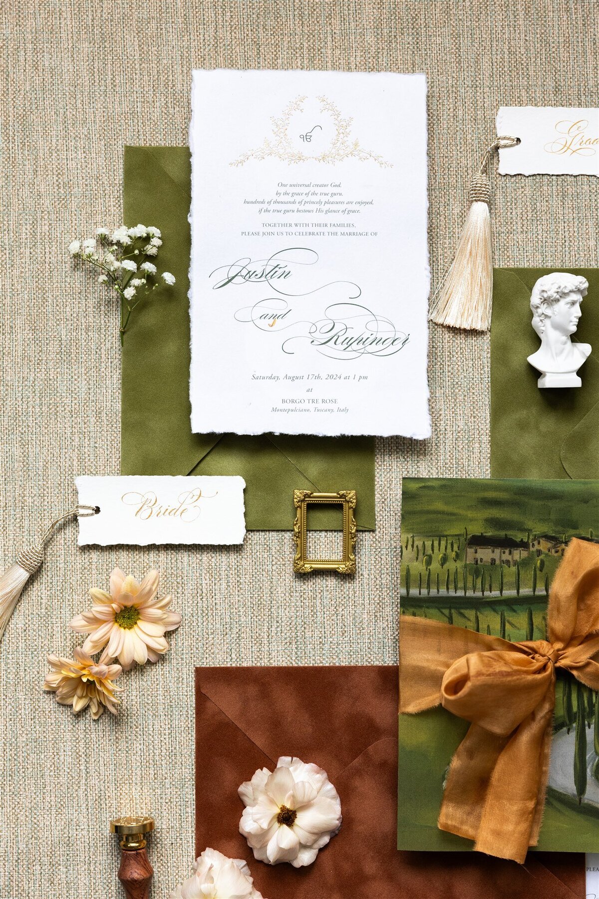Tuscany Italy destination wedding invitation 5
