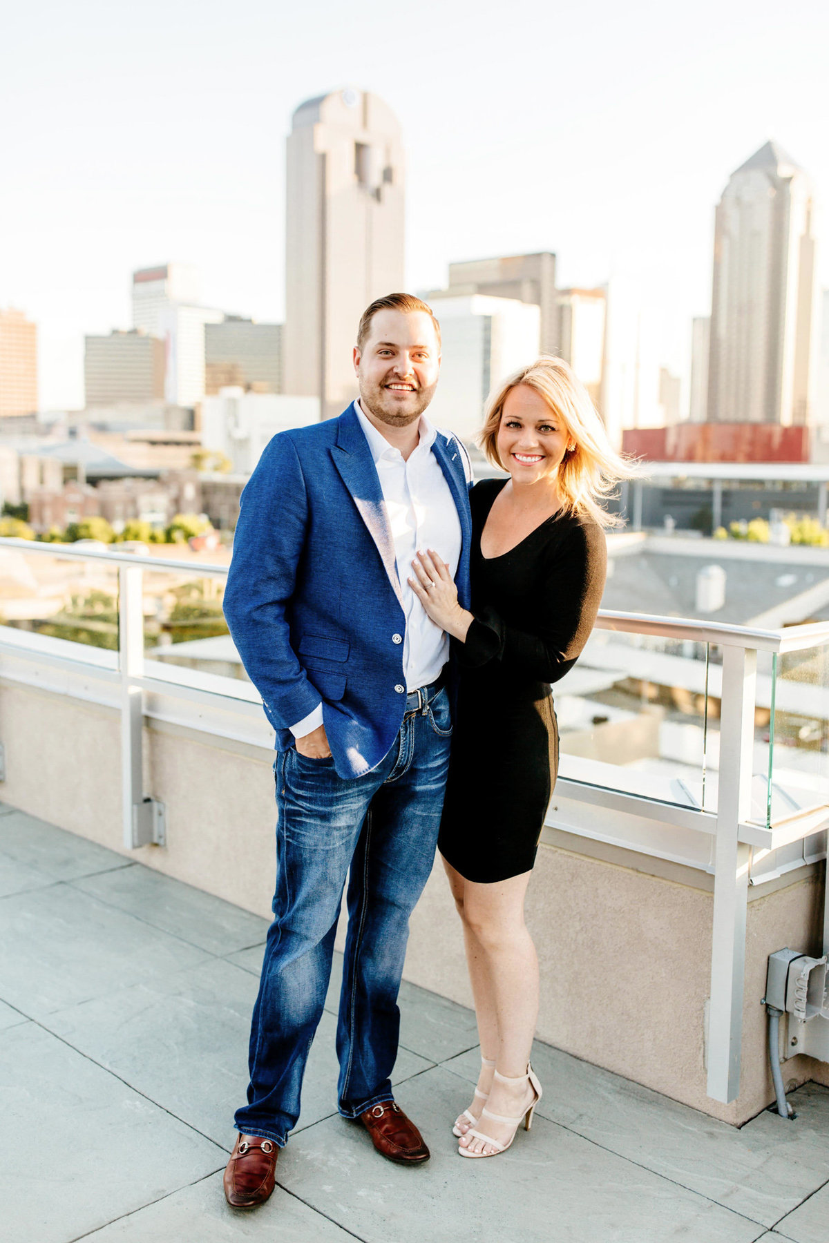 Eric & Megan - Downtown Dallas Rooftop Proposal & Engagement Session-59