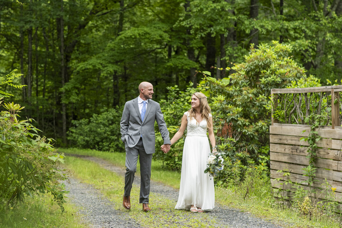 Couple walking and holding hands