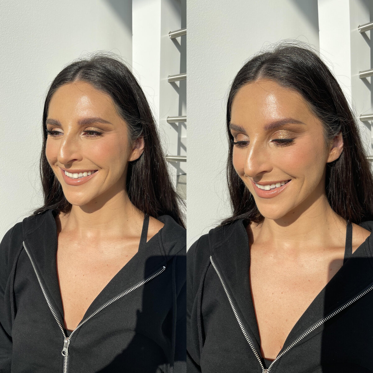 bronzed bridesmaid
