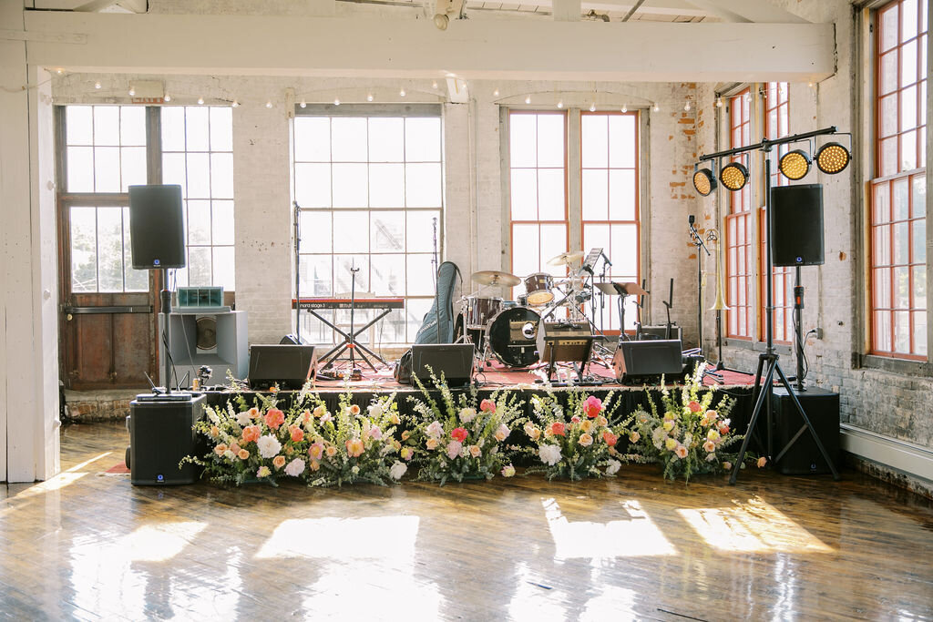 Band Stage at Cracker Factory Wedding Verve Event Co.
